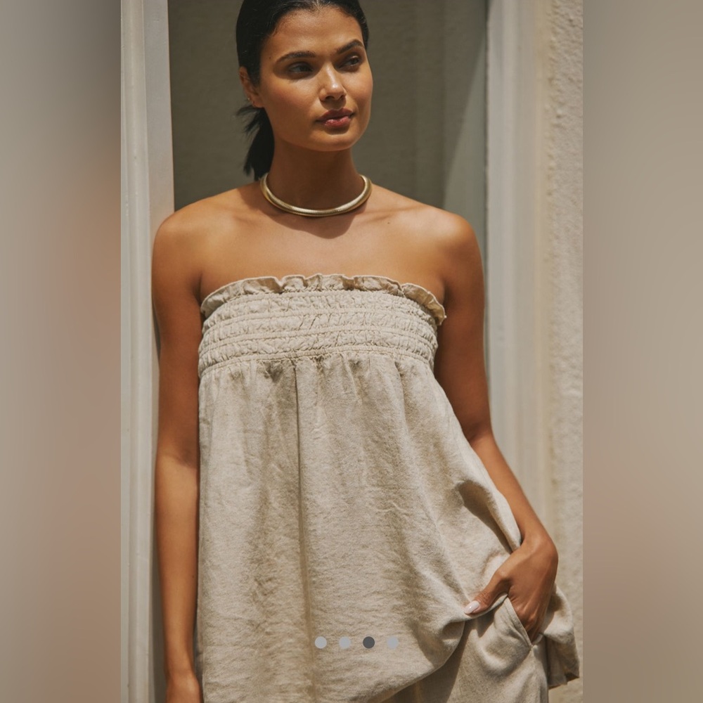 Aubrey Strapless Linen Top✨